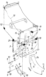 Grass Catcher Diagram and Parts List for 077 (190100)(1988) Cub Cadet Lawn Tractor Accessories